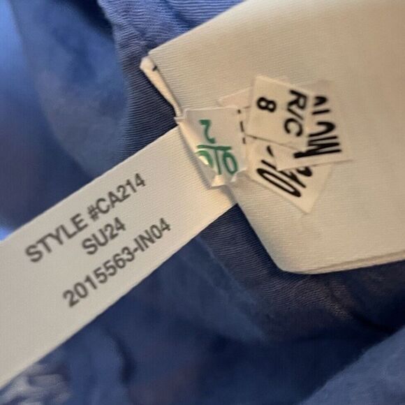 J.CREW Dress Women 2 Blue Floral Above Knee NEW Ruffle Trim Pockets CA214 - Picture 15 of 15